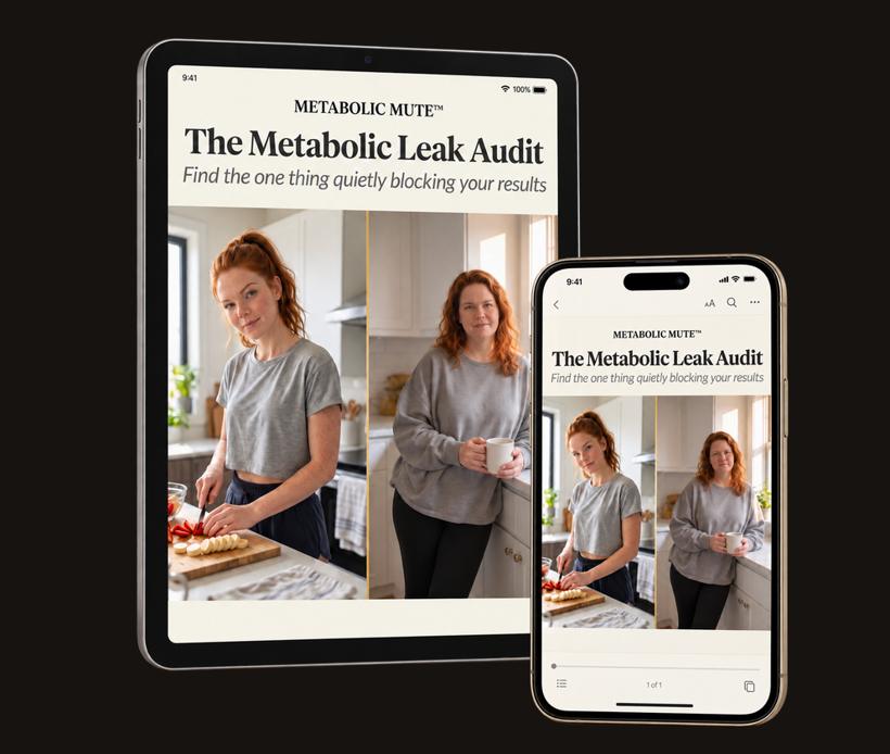The Metabolic Leak Audit guide, shown on tablet and phone